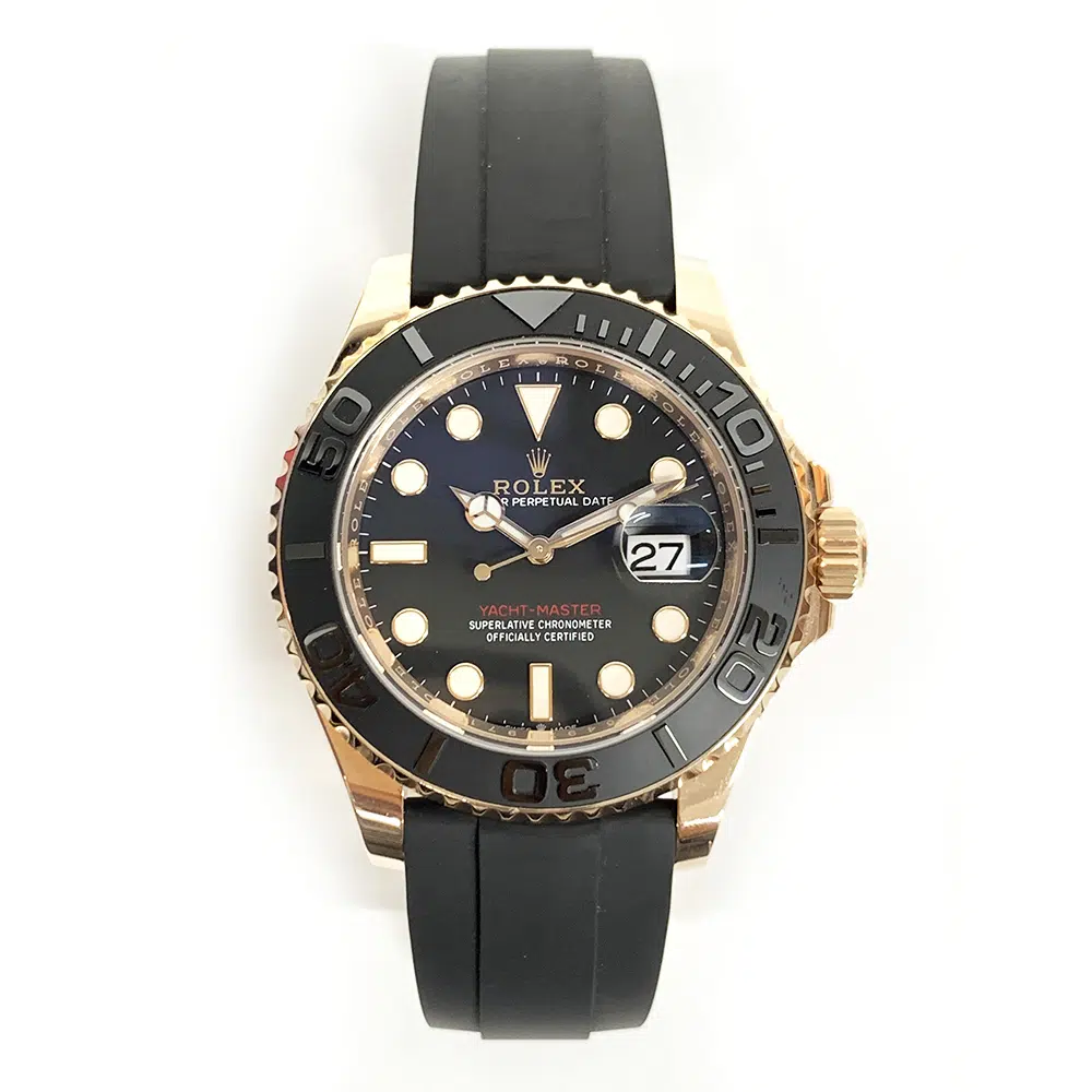 Rolex Yacht-Master 40mm 126655-0002 Rose Gold with Black Rubber Watch Black Dial – image 3