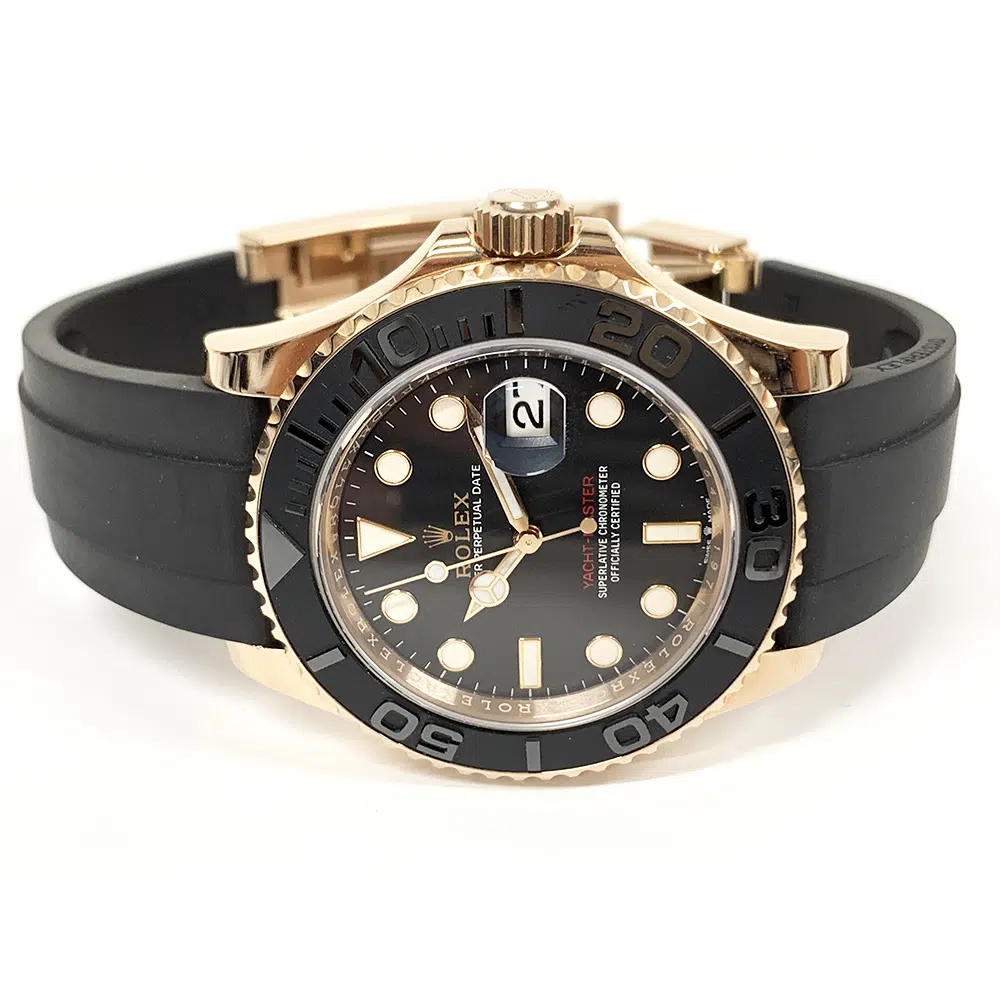 Rolex Yacht-Master 40mm 126655-0002 Rose Gold with Black Rubber Watch Black Dial – image 4