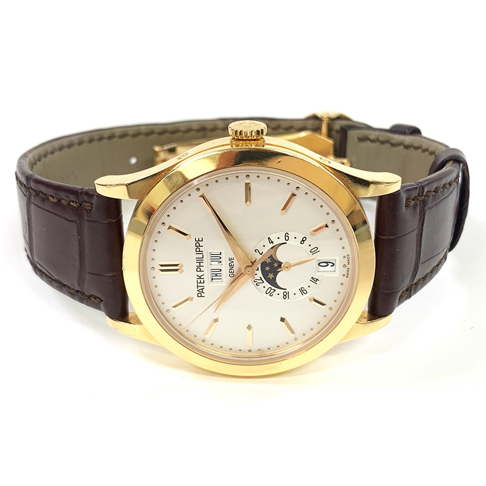 Patek Philippe Complications Annual Calendar 38.5mm 5396R-011 Rose Gold with Brown Leather Watch Silver Dial 2015