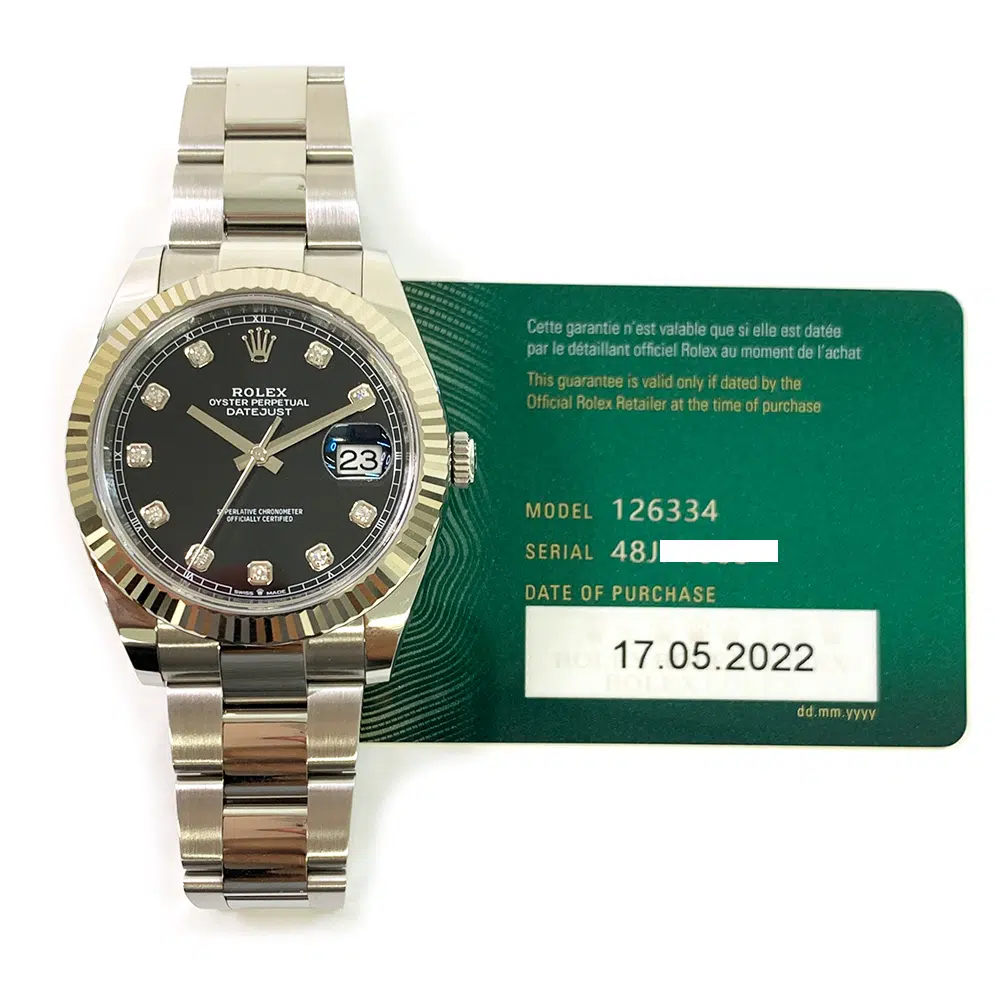 Rolex Datejust Oyster 41mm 126334 Stainless Steel Watch Black Diamond Dial 2022 – image 2