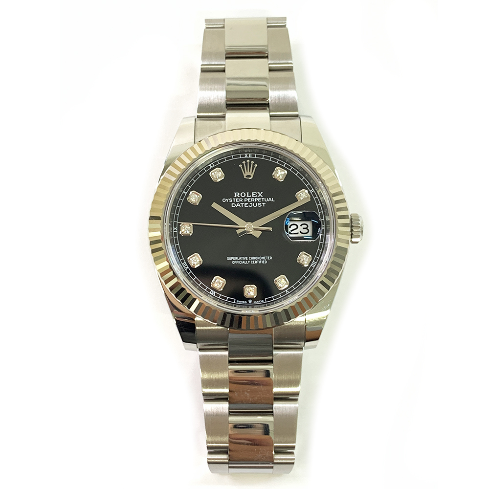 Rolex Datejust Oyster 41mm 126334 Stainless Steel Watch Black Diamond Dial 2022