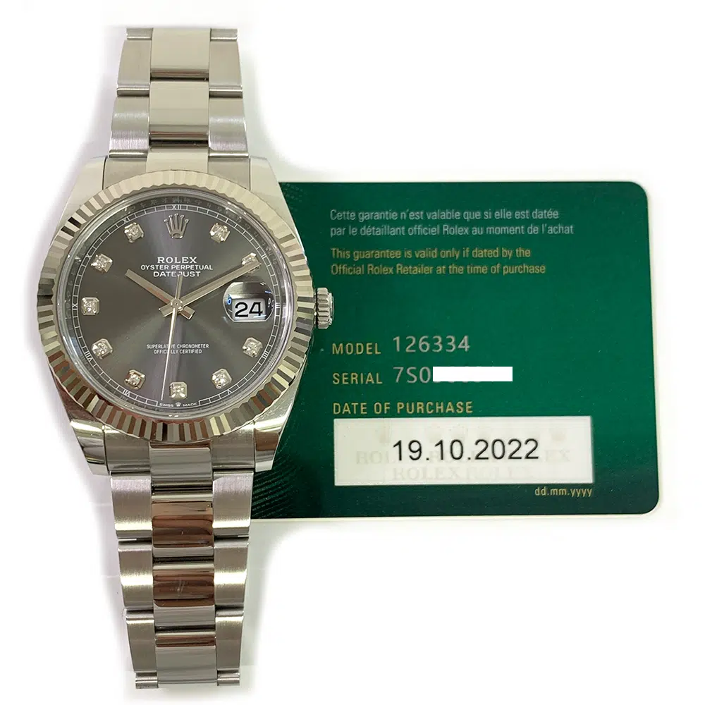 Rolex Datejust 41mm 126334 Stainless Steel Oyster Watch Slate Diamond Dial 2022 – image 2