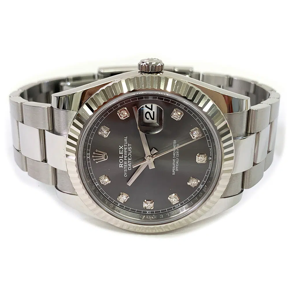 Rolex Datejust 41mm 126334 Stainless Steel Oyster Watch Slate Diamond Dial 2022 – image 4
