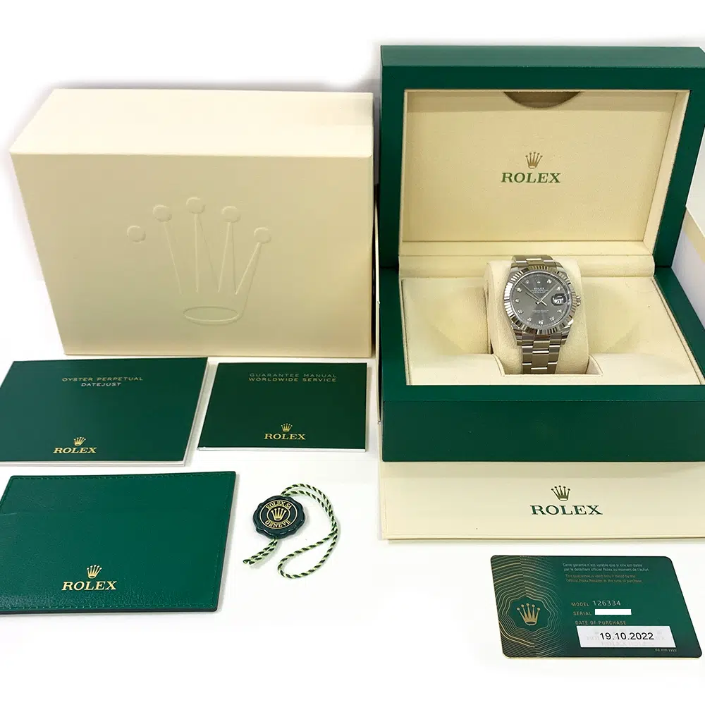 Rolex Datejust 41mm 126334 Stainless Steel Oyster Watch Slate Diamond Dial 2022 – image 8