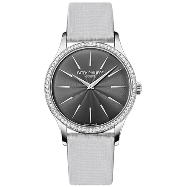Patek Philippe Calatrava 4897G-010 White Gold with Grey Satin Watch Grey Dial