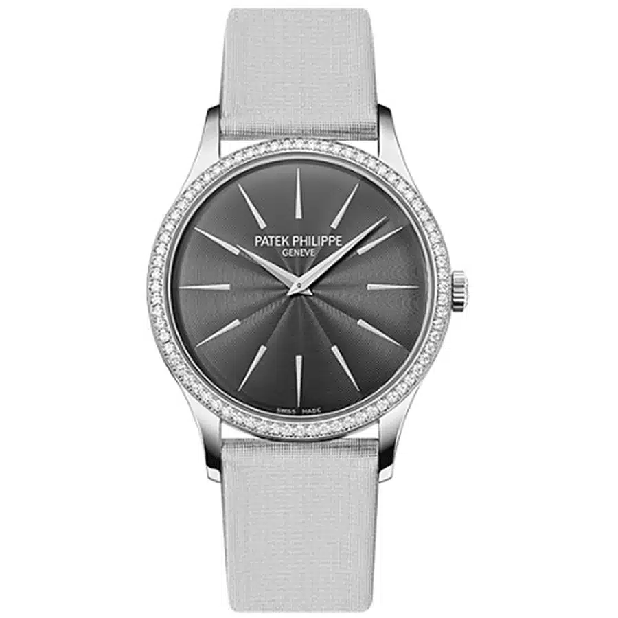 Patek Philippe Calatrava 4897G-010 White Gold with Grey Satin Watch Grey Dial