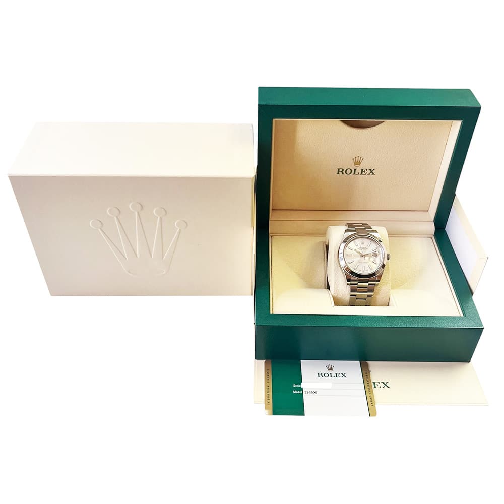 Rolex Datejust II 41mm 116300 Stainless Steel with Silver Dial Watch 2015