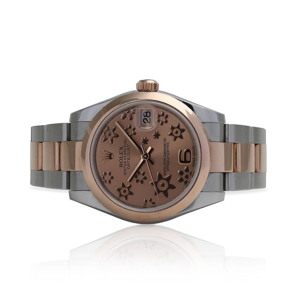 Rolex Datejust 31mm 178241 Steel & Pink Gold Watch Pink Flower Dial