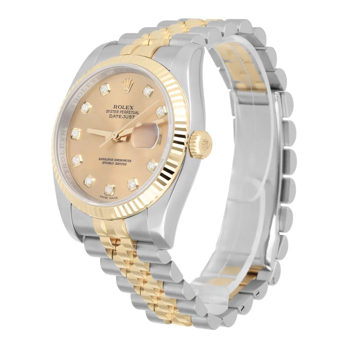 Rolex Datejust 36 116233 Champagne Diamond Dial Jubilee Gold & Stainless Steel Watch – image 4