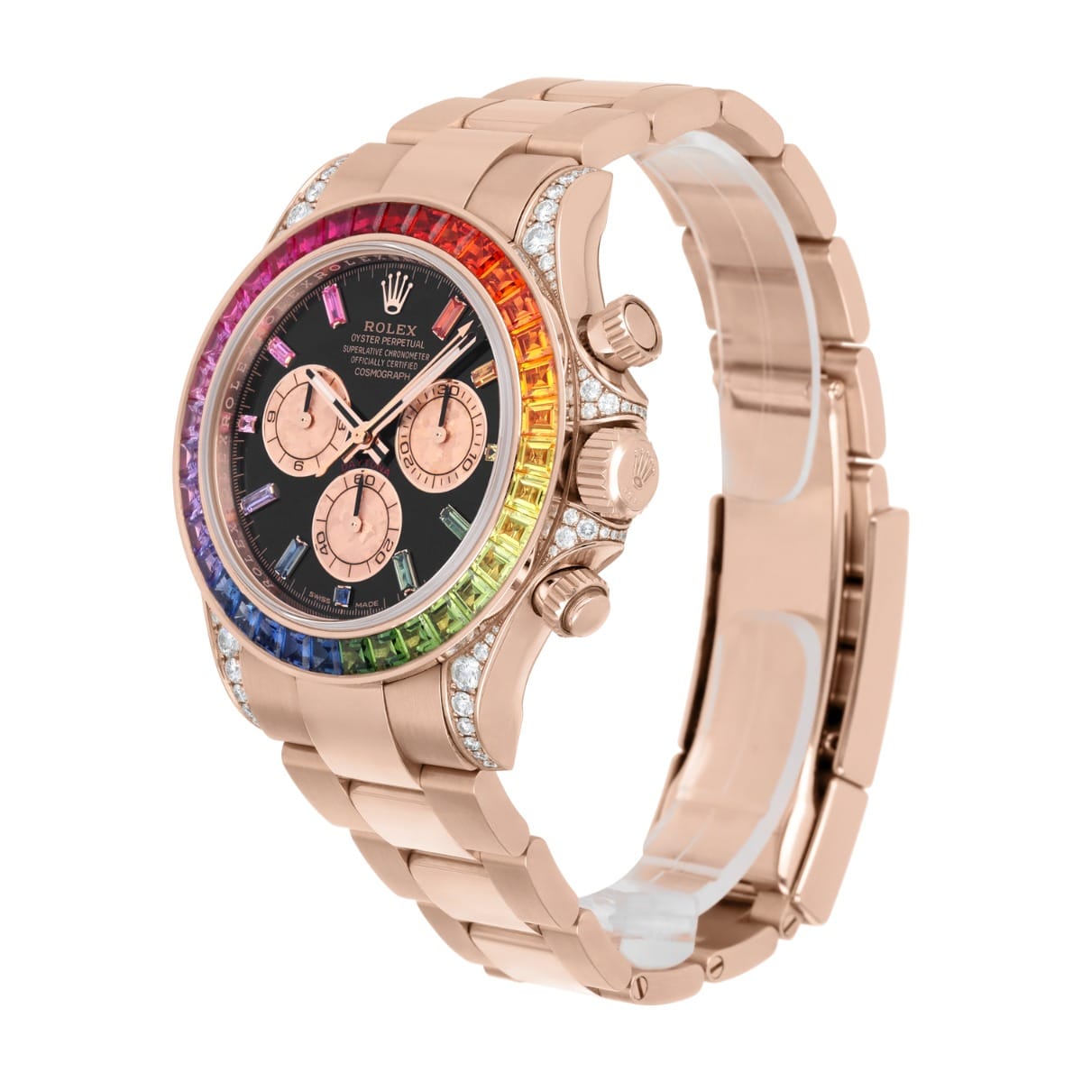 Rolex Daytona 116595RBOW 'Rainbow' Rose Gold Black Dial Watch MINT 2018