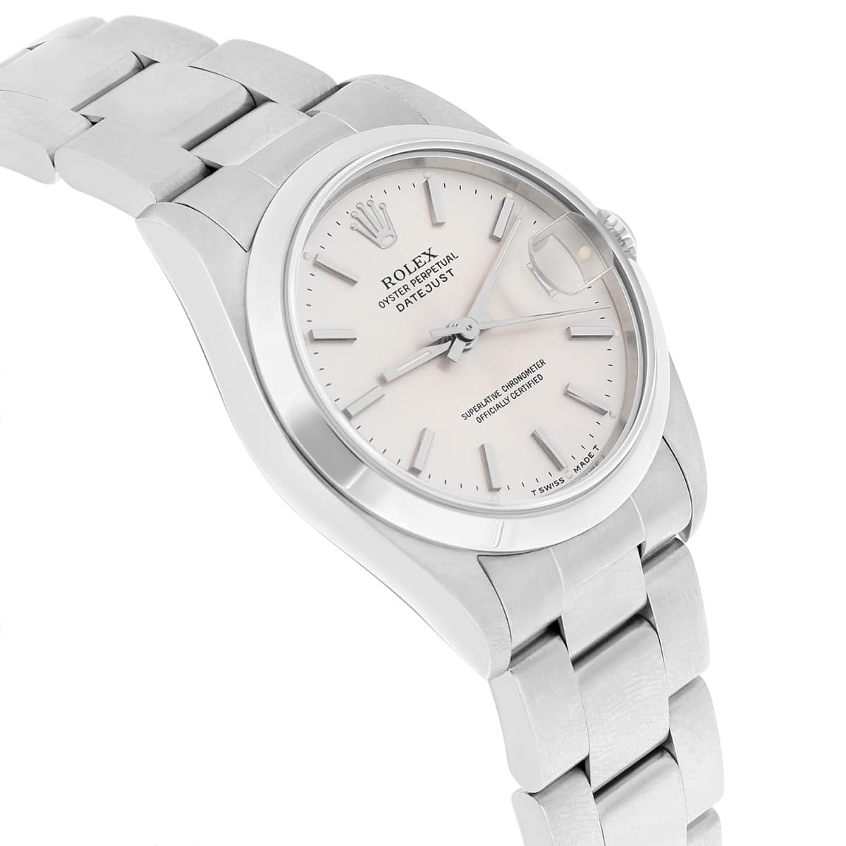 Rolex Datejust 31 68240 Midsize Silver Index Dial Stainless Steel Watch Oyster Band