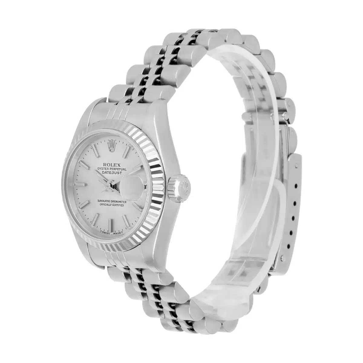 Rolex Ladies Datejust 26mm Silver Dial Fluted Bezel Jubilee Watch 69174 – image 5