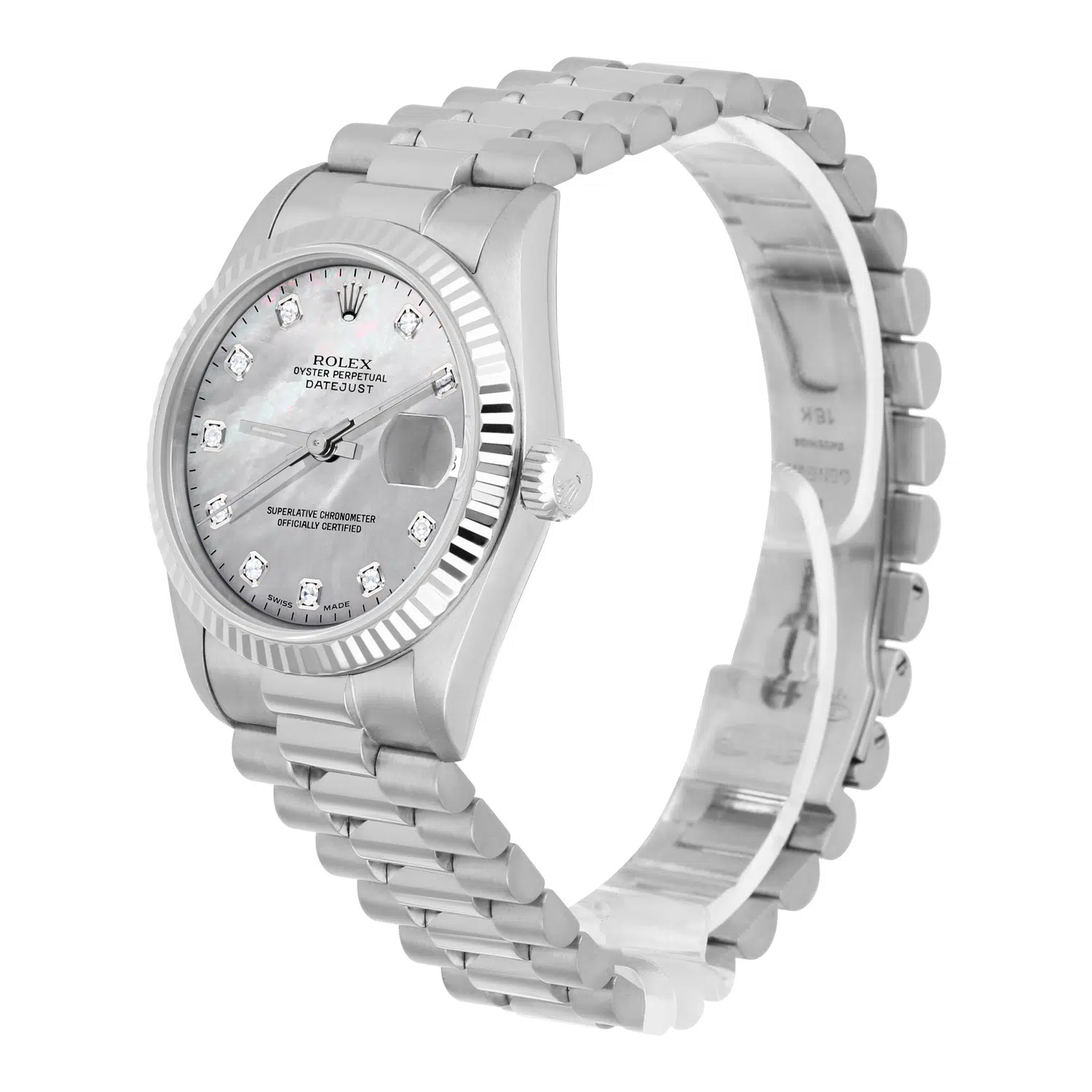 Rolex Datejust 31 White Gold Grey Mother of Pearl Dial Ladies Watch Presidential 68279 – image 3