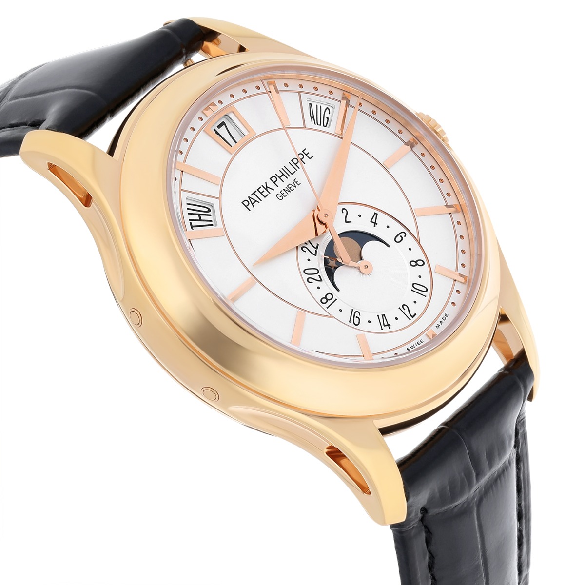 Patek Philippe Complications 5205R-001 Rose Gold Silver Dial Mens Watch Complete
