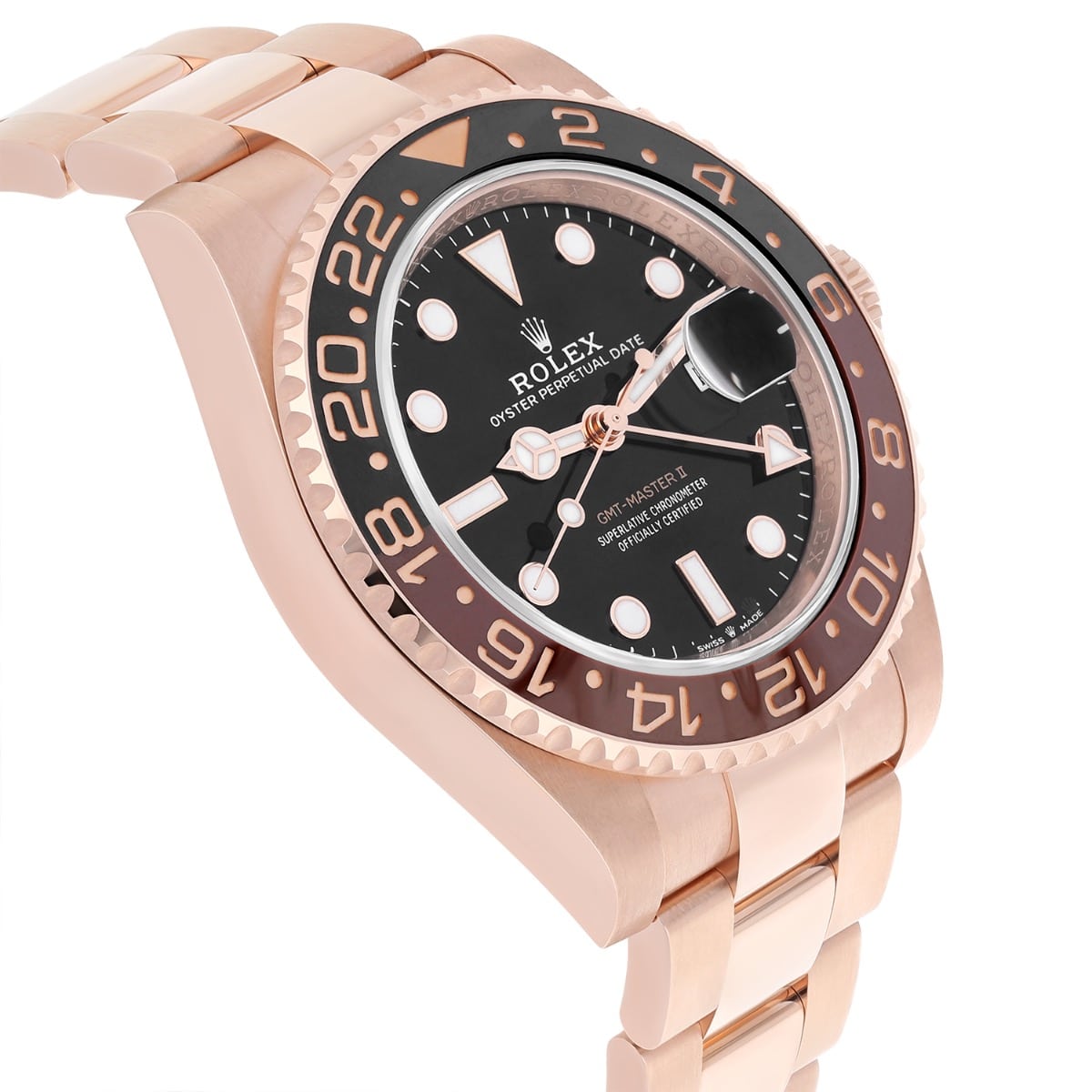 Rolex GMT-Master II 126715CHNR Rootbeer 40mm Oyster 126715CHNR Rose Gold Watch Black Dial Box/Papers