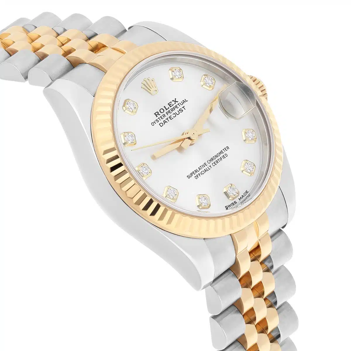 Rolex Datejust 31mm Yellow Gold/Steel Ladies Watch Silver Diamond Dial 178273-0015 - 2017 – image 5
