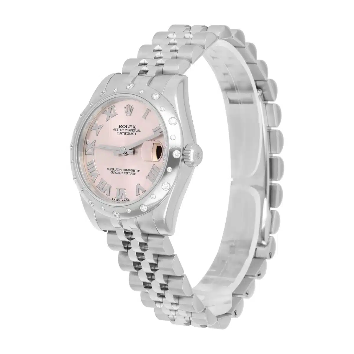 Rolex Ladies Datejust 178344 31mm Pink Dial Scattered Diamond Bezel Jubilee Band - 2017 – image 4