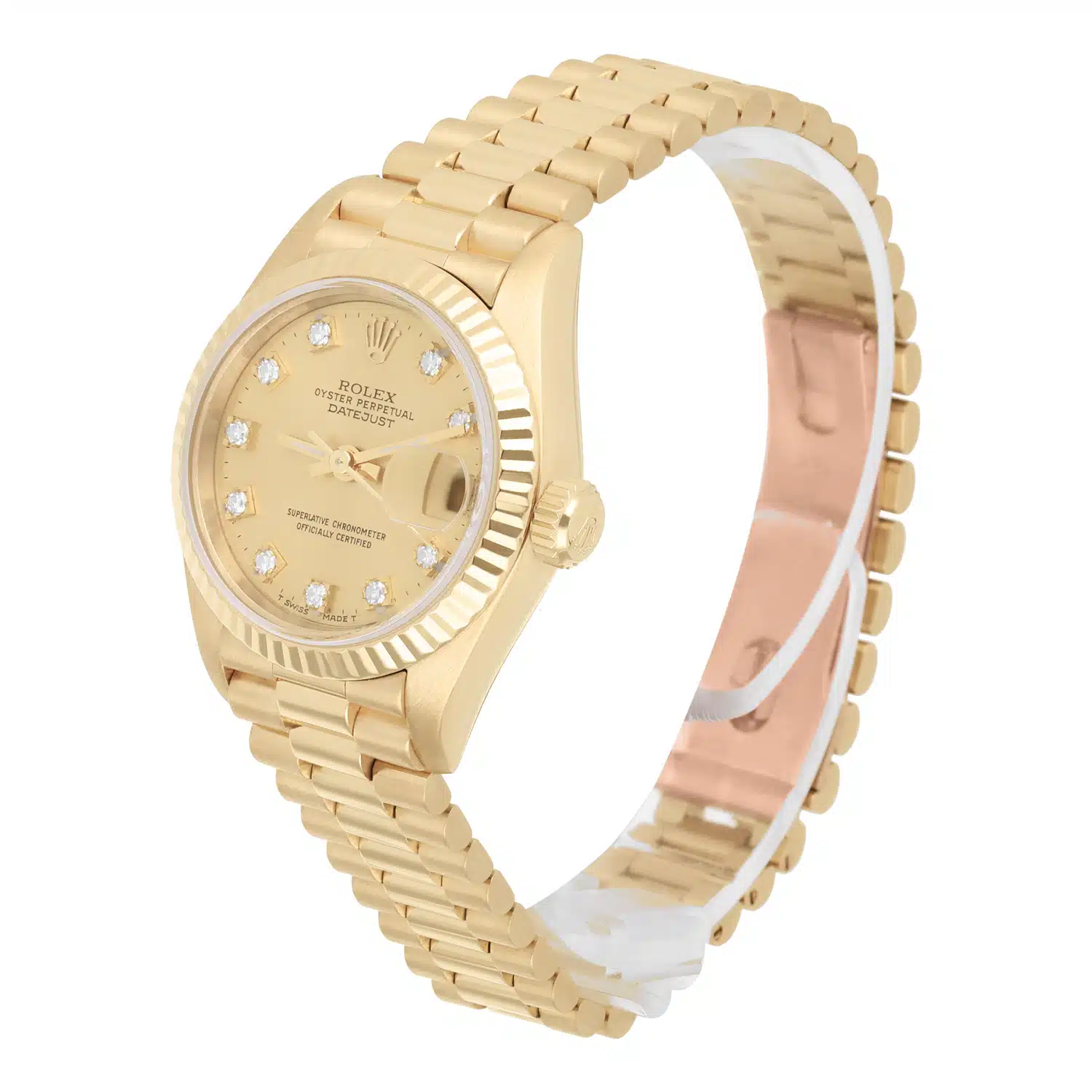 Rolex Lady-Datejust 69178 26mm 18K Yellow Gold Champagne Dial Ladies Watch Complete – image 4