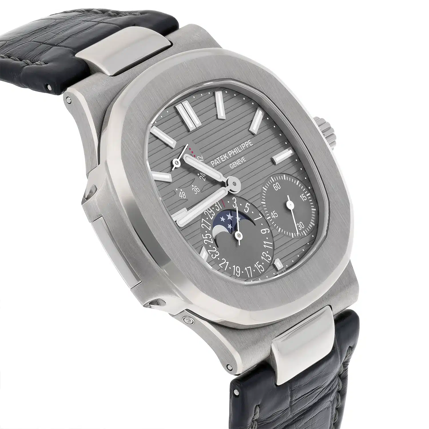 Patek Philippe Nautilus 5712G-001 Moonphase White Gold Mens Watch Grey Dial – image 4