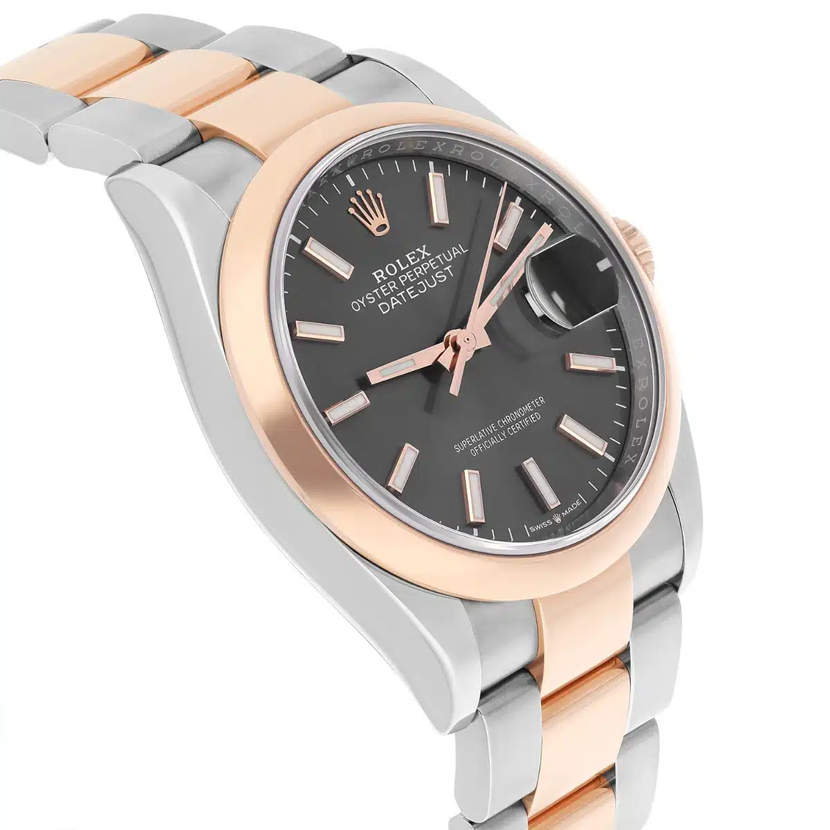 Rolex Datejust 36 126201-0014 Rose Gold/Steel Dark Rhodium Index Dial, Domed Bezel Oyster – image 6