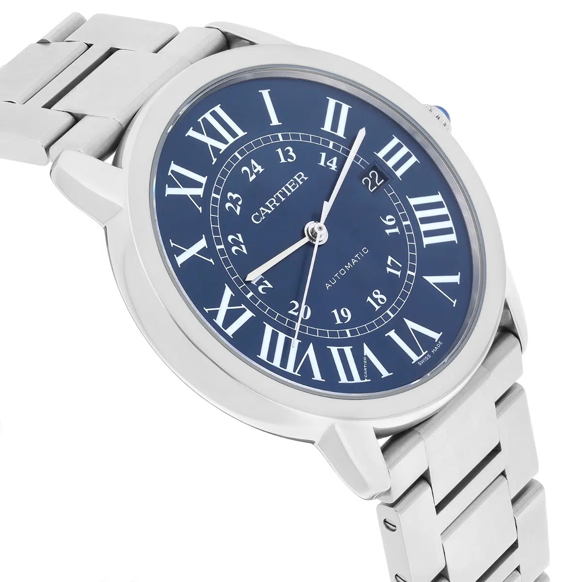Cartier Ronde Solo XL Blue Dial Automatic Steel Mens Watch WSRN0023 Papers – image 6