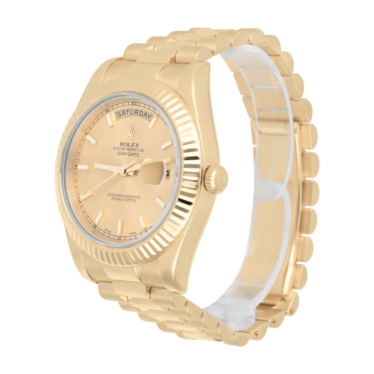 Rolex Day-Date II 41mm 218238 Champagne Index Dial Presidential Watch – image 3