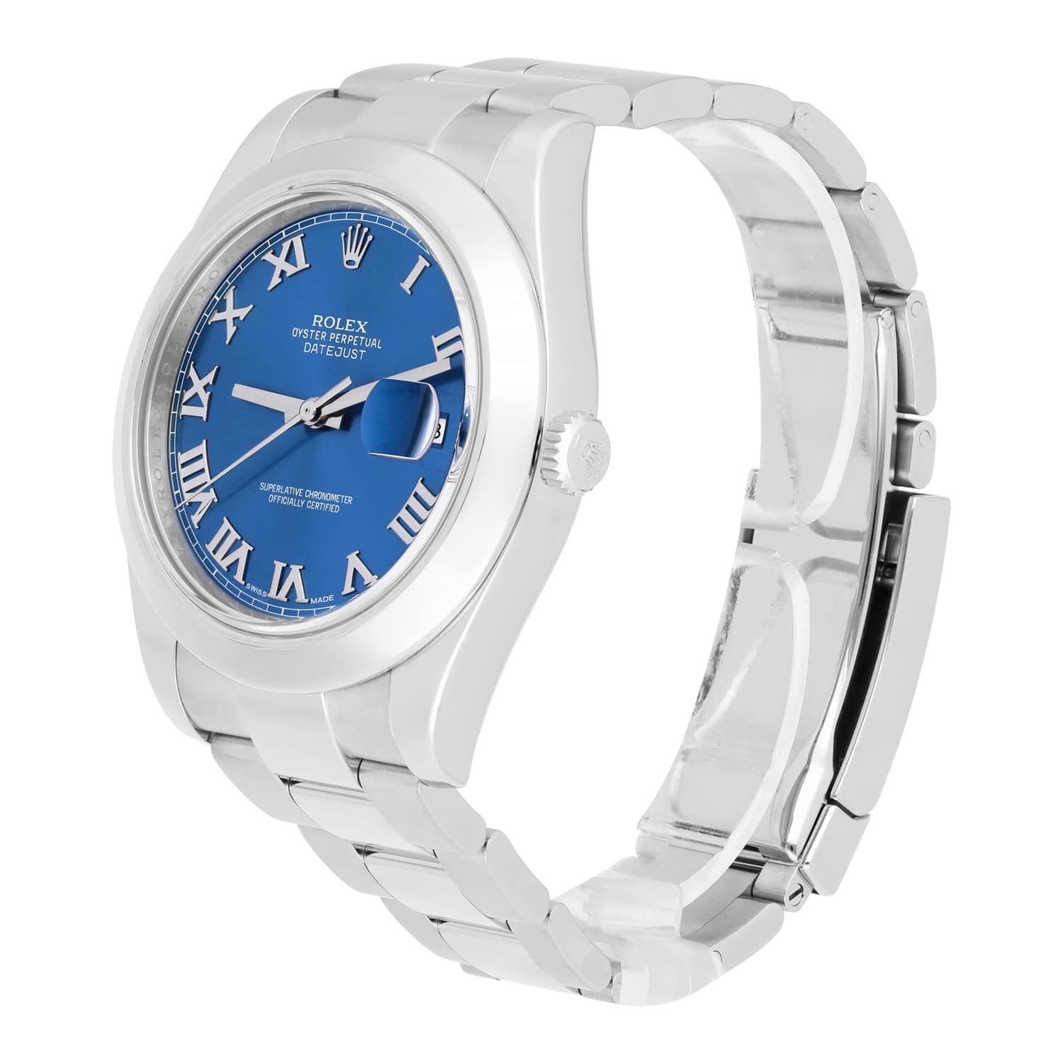 Rolex Datejust II 116300-0004 Steel Blue Roman Dial Oyster Bracelet Mens 41mm Watch
