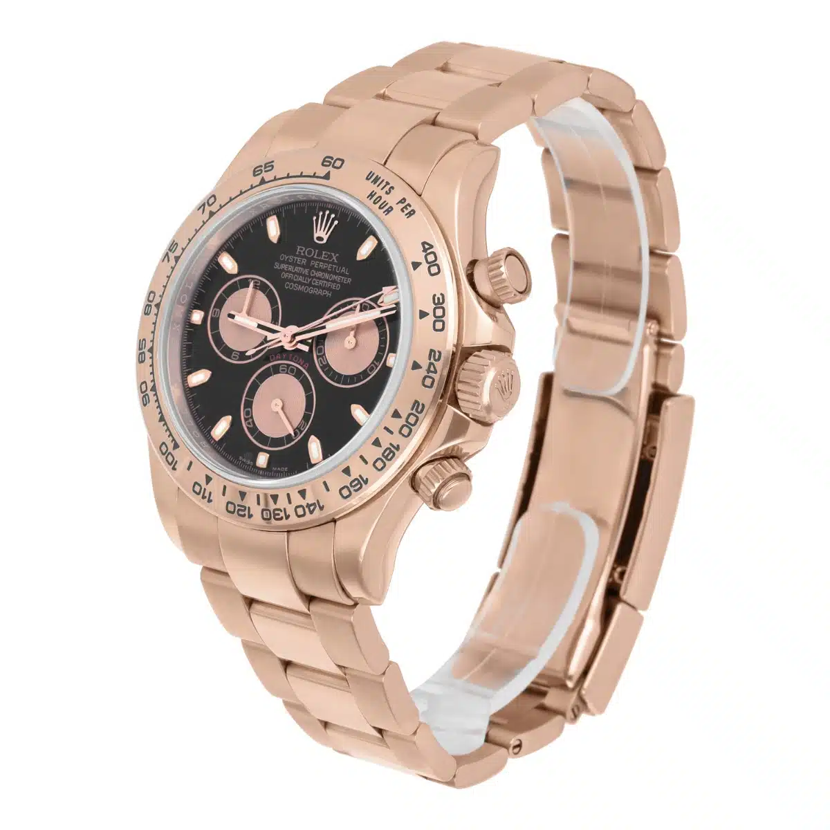 Rolex Cosmograph Daytona 116505-0008 Black Dial Pink Subdials 18K Rose Gold Complete – image 4
