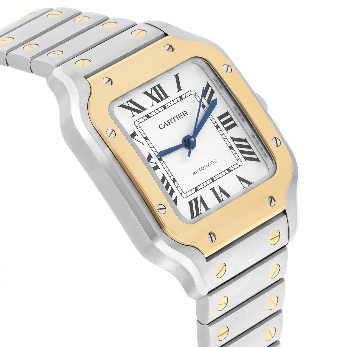 Cartier Santos W2SA0016  35mm Roman Dial Mid-Size Two Tone Yellow Gold Automatic Watch – image 4