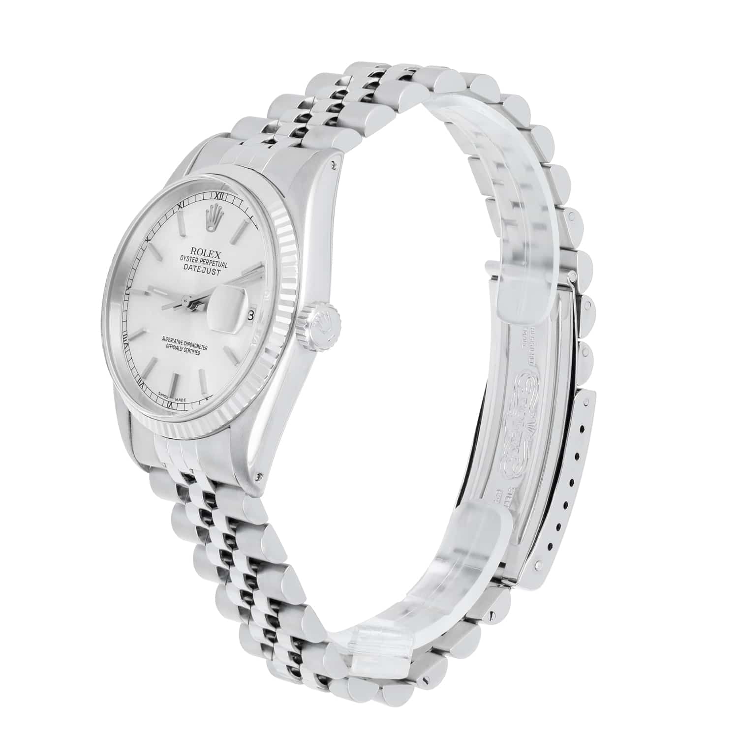 Rolex Datejust 36mm Stainless Steel 16014 Silver Index RT Dial, Circa - 1987