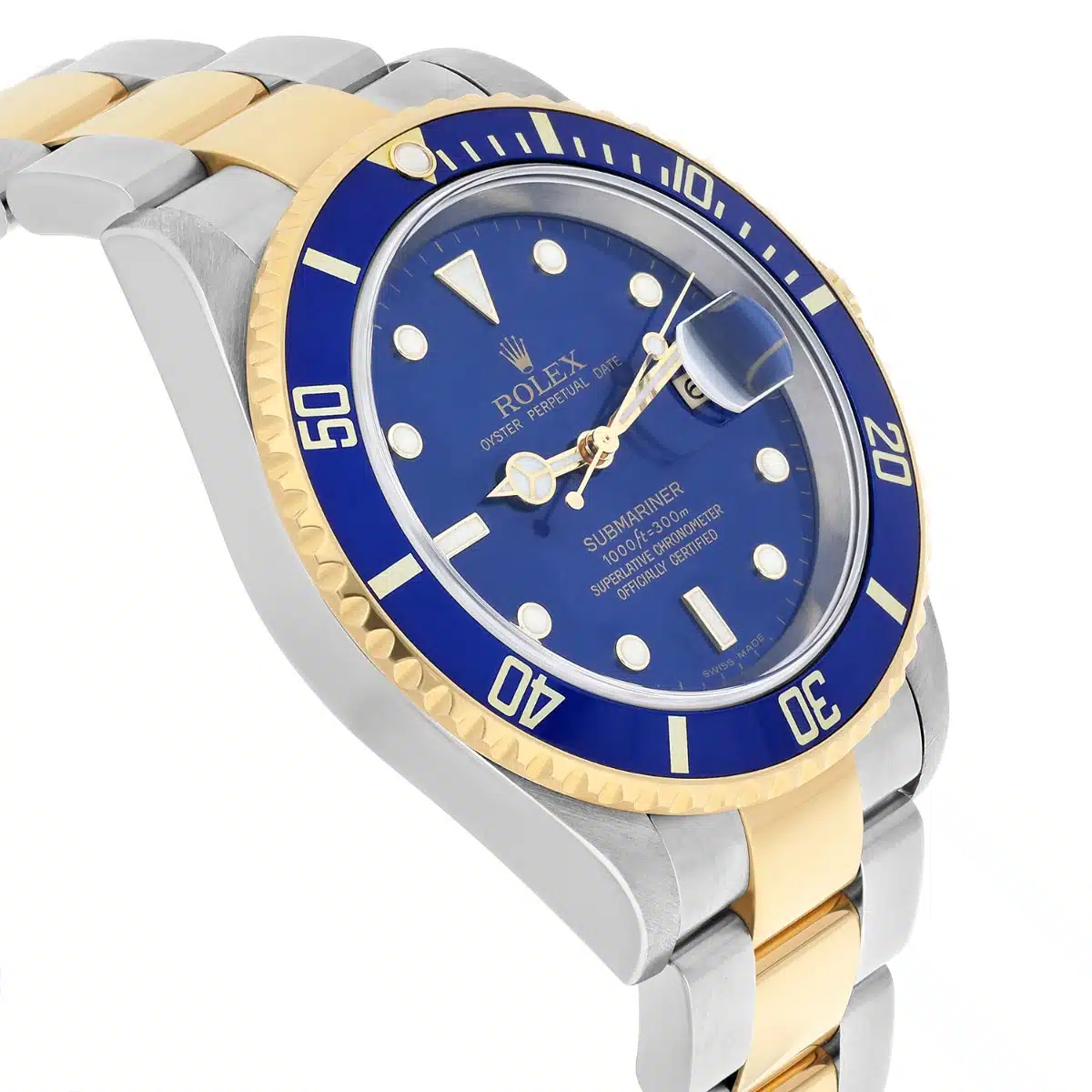Rolex Submariner 18k Yellow Gold/Steel Blue Dial Mens Watch 16613 Circa 2005 – image 4