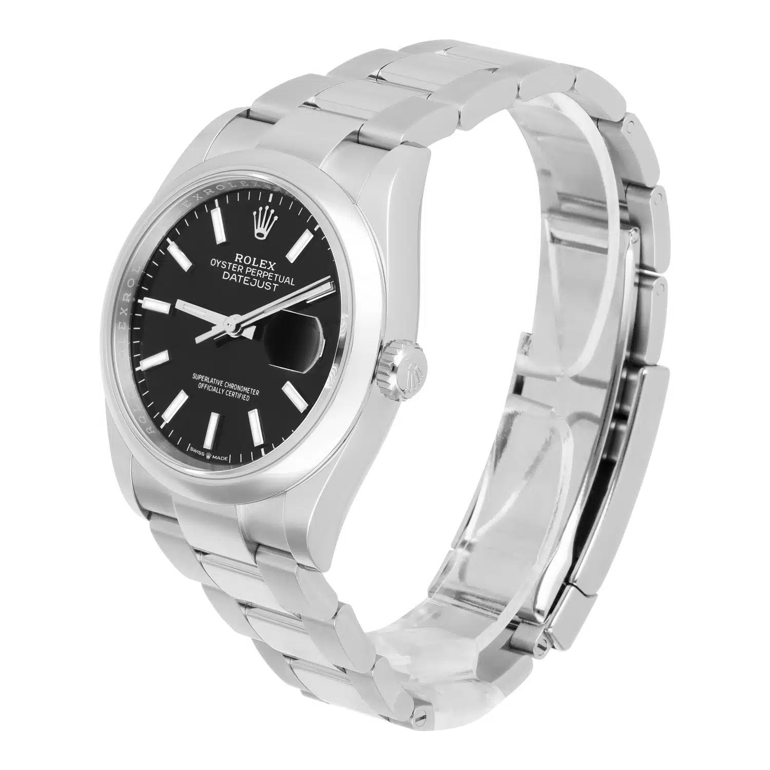 Rolex 126200 Datejust 36mm Black Index Dial Oyster Bracelet 2022 COMPLETE MINT – image 3