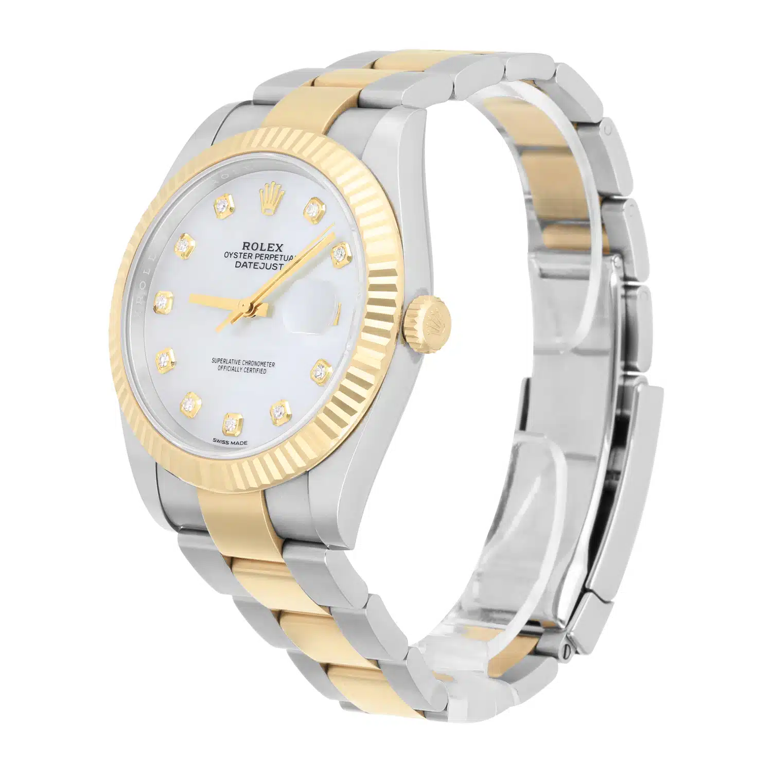 Rolex Datejust 41 Mother of Pearl Diamond Dial 126333 Oyster Band Complete – image 3