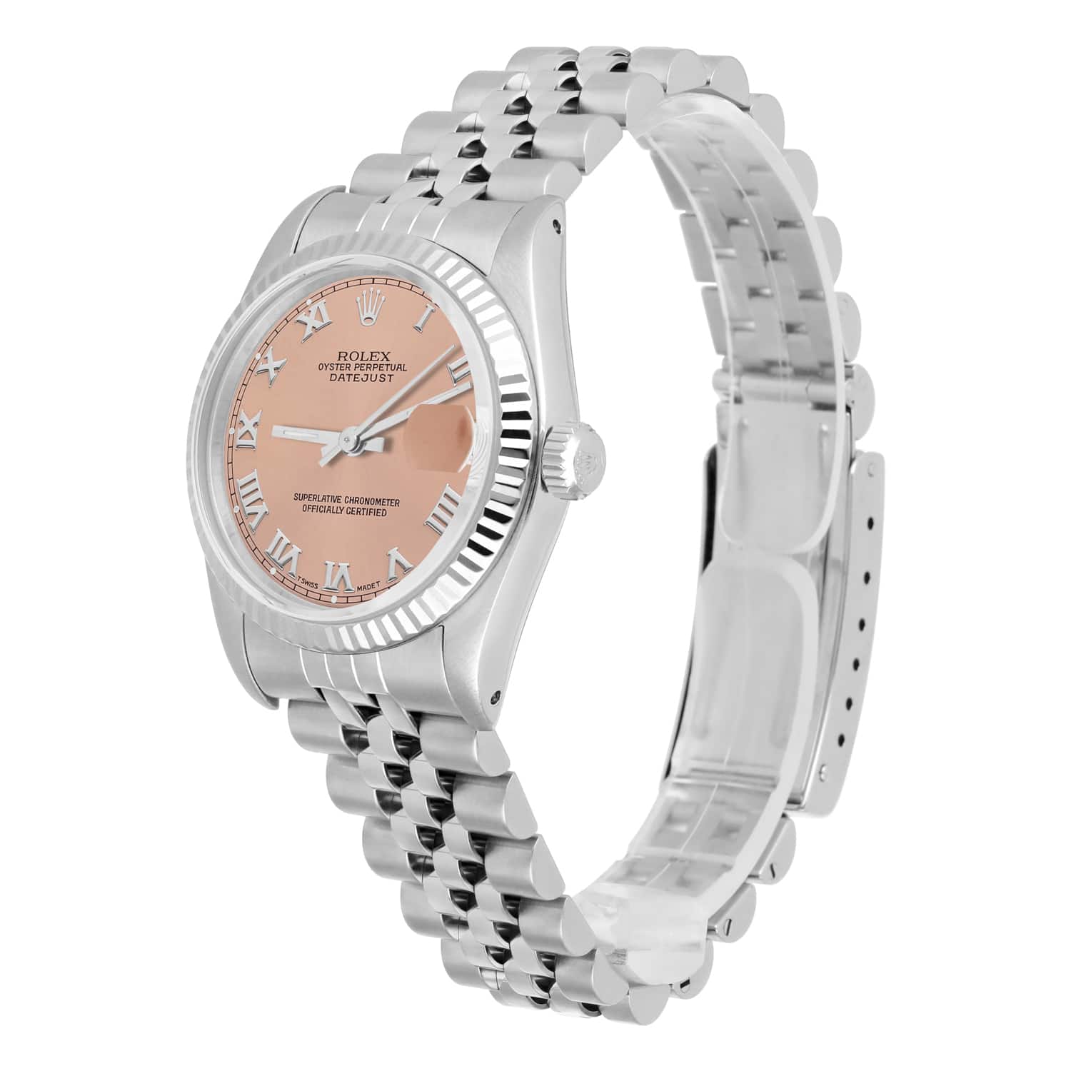 Rolex Datejust 31mm 68274 Salmon Roman Dial Stainless Steel Watch W/G Bezel Circa 1987
