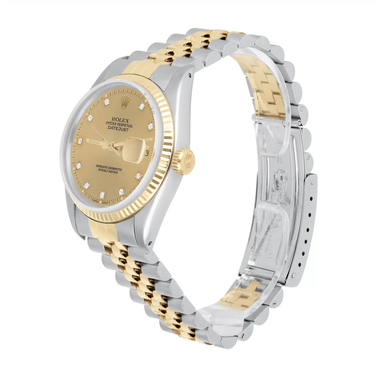 Rolex Datejust 36mm Two Tone Champagne Diamond Dial Jubilee 16013 Circa 1987 – image 4