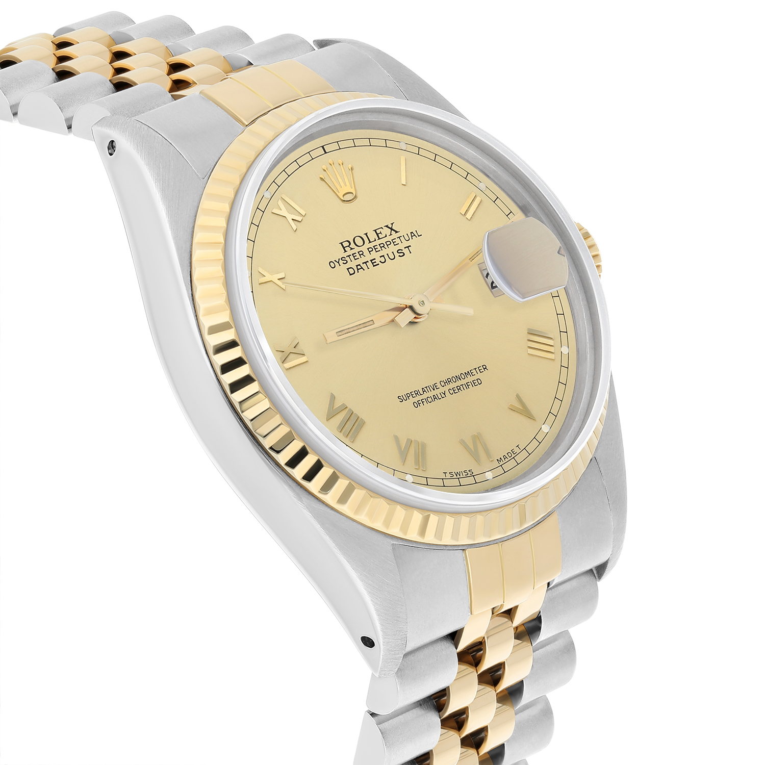 Rolex Datejust 36mm 16233 Two Tone Champagne Roman Dial Jubilee Circa 1991