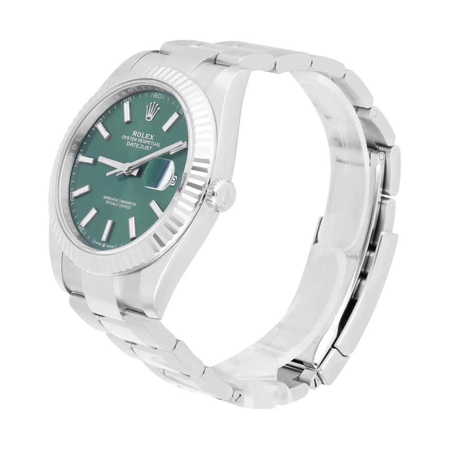 Rolex Datejust 126334 41mm Mint Green Dial Jubilee Stainless Steel Watch – image 5