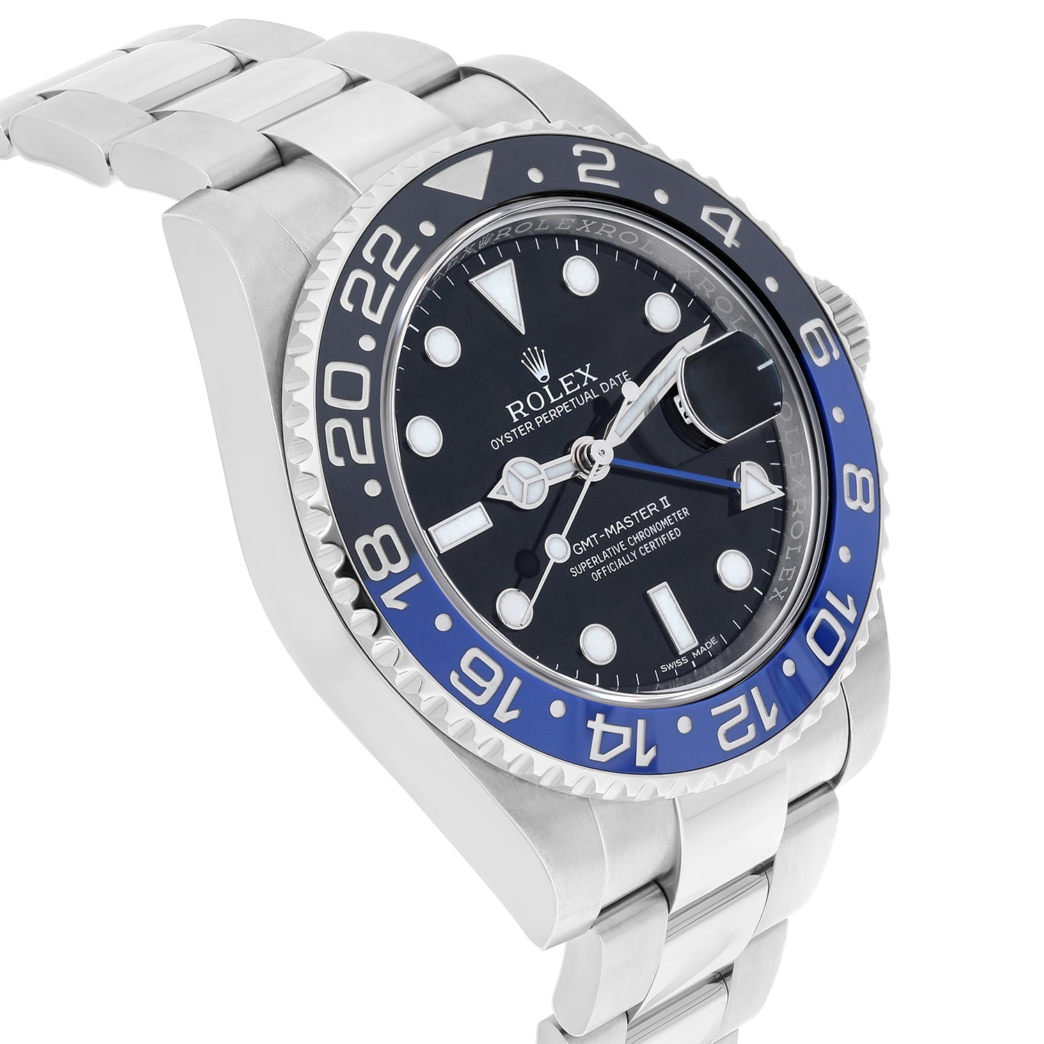 Rolex GMT-Master II Batman Black/Blue Ceramic Steel Oyster Watch 116710