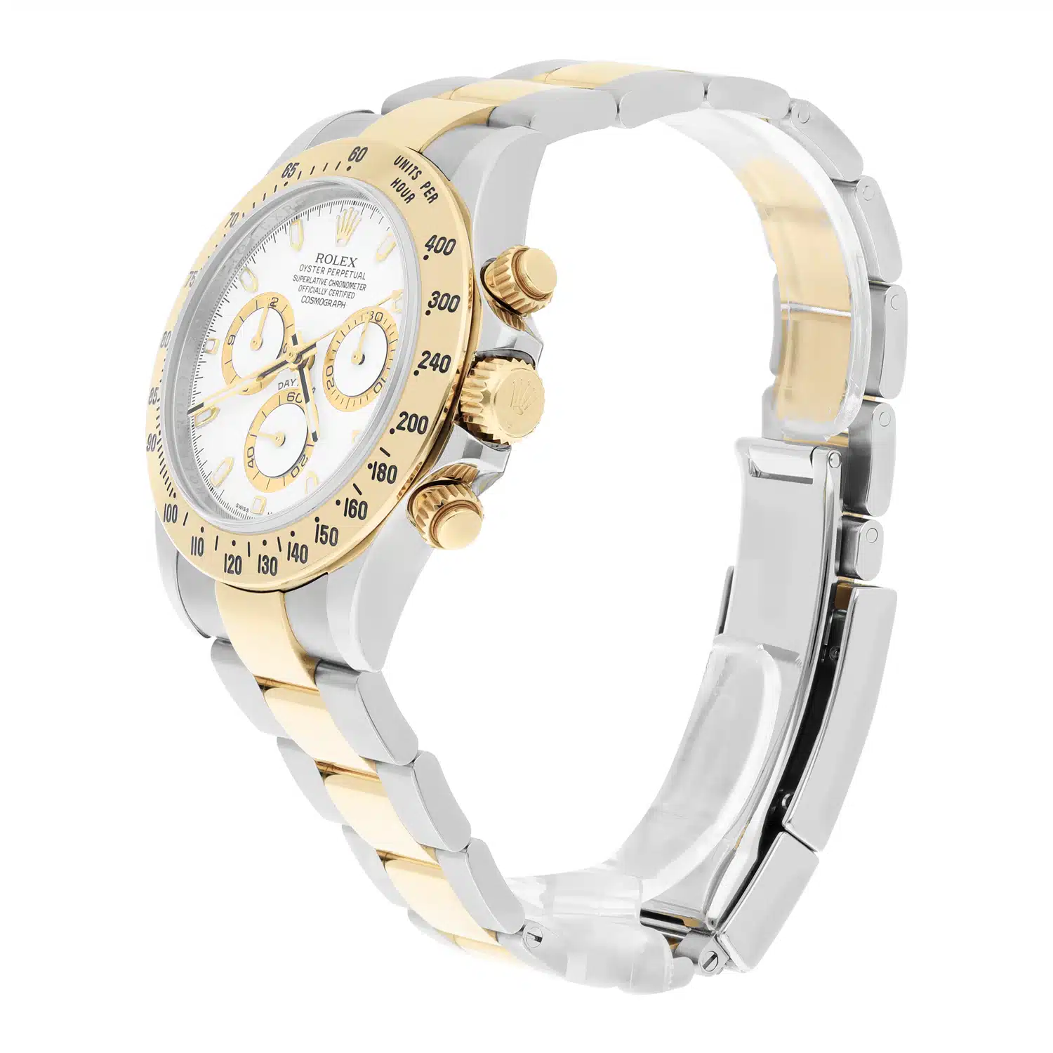 Rolex Daytona Stainless Steel Yellow Gold White Dial Mens Watch 116523 Complete – image 3