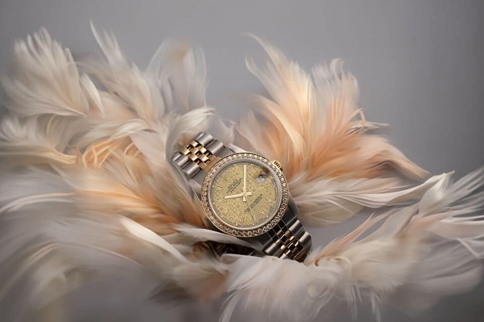 Rolex Datejust 31 Champagne Roman Dial 2 Tone Watch with Diamond Bezel 68273