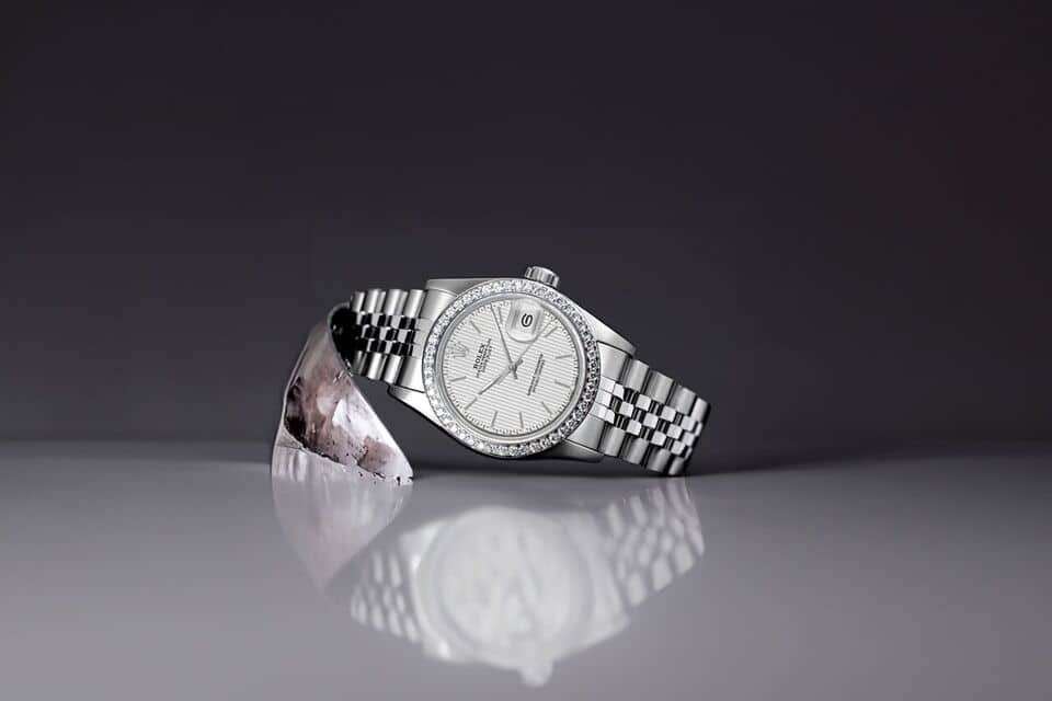 Rolex Datejust 31 Stainless Steel Watch Silver Dial with Diamond Bezel 68274