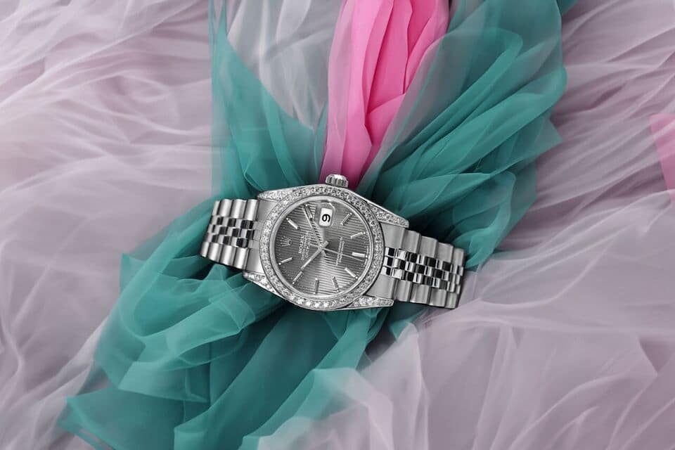 Rolex Datejust 31 Grey Index Dial Stainless Steel Diamond Ladies Watch 68274