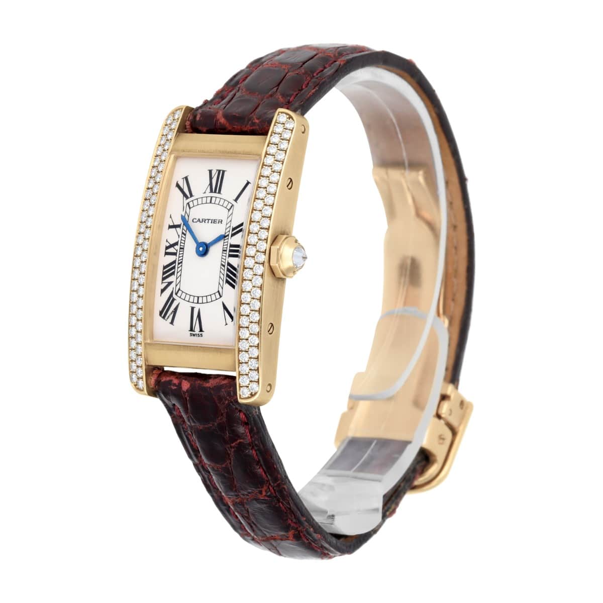 Cartier Tank Americaine WB701251 Yellow Gold Diamond Ladies Watch