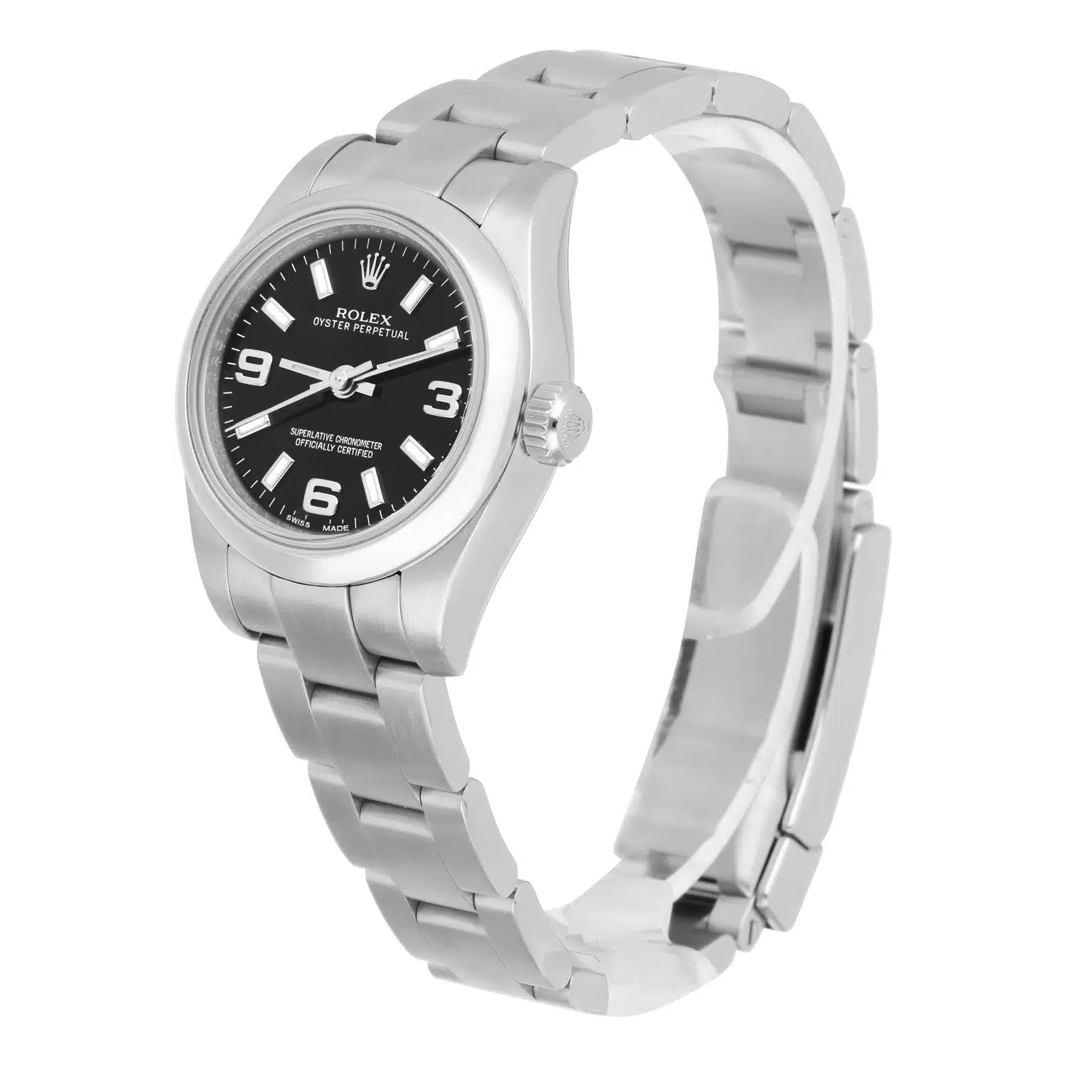 Rolex Nondate Black Dial Index Hour Markers Ladies Watch 176200 Complete – image 4