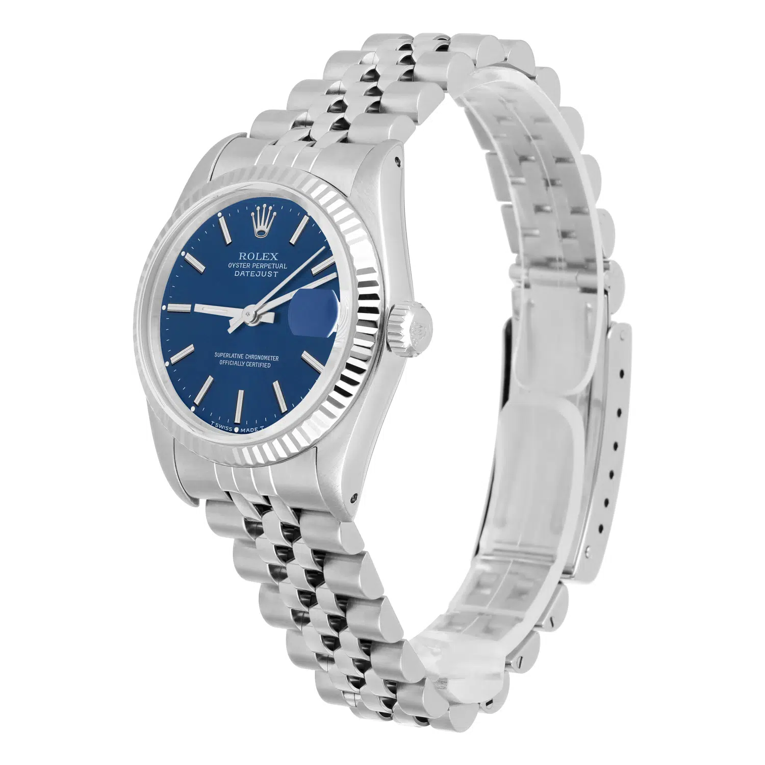 Rolex Datejust 31mm 68274 Blue Stick Dial Stainless Steel Watch W/G Bezel Circa - 1991 – image 3
