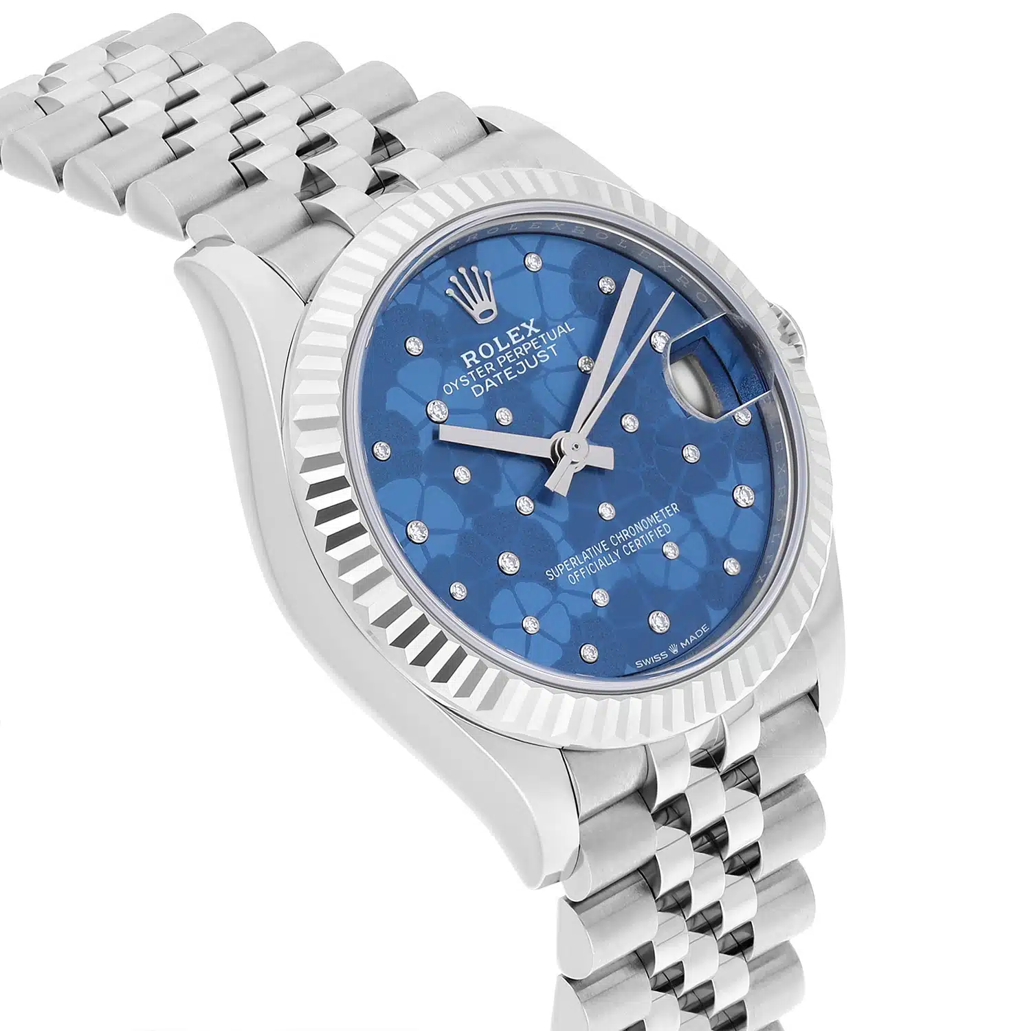 Rolex Datejust 31mm Azzurro-Blue Floral-Motif Diamond Dial Jubilee 278274 Unworn – image 4