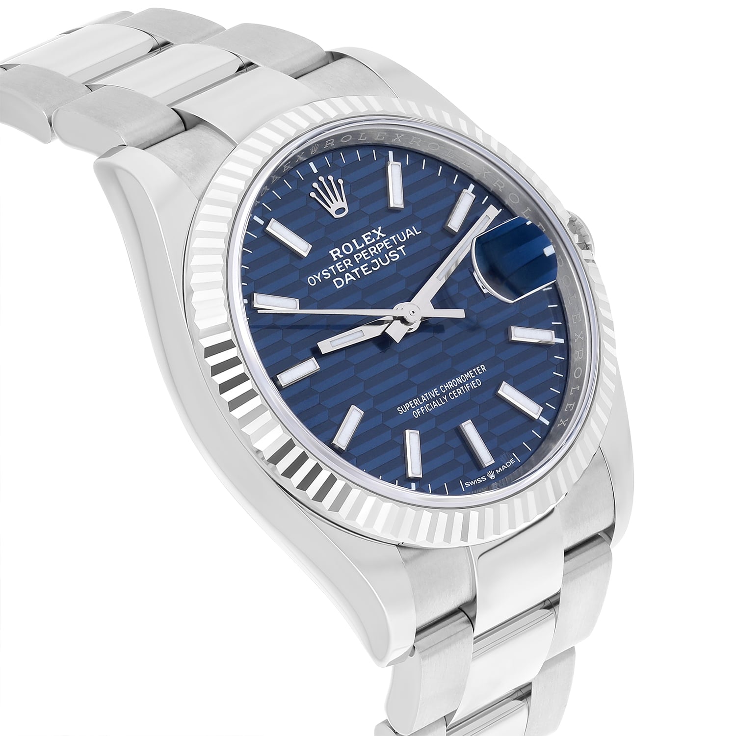 Rolex 126234-0050 Datejust 36mm Stainless Steel Blue Motif Dial Watch New 2024