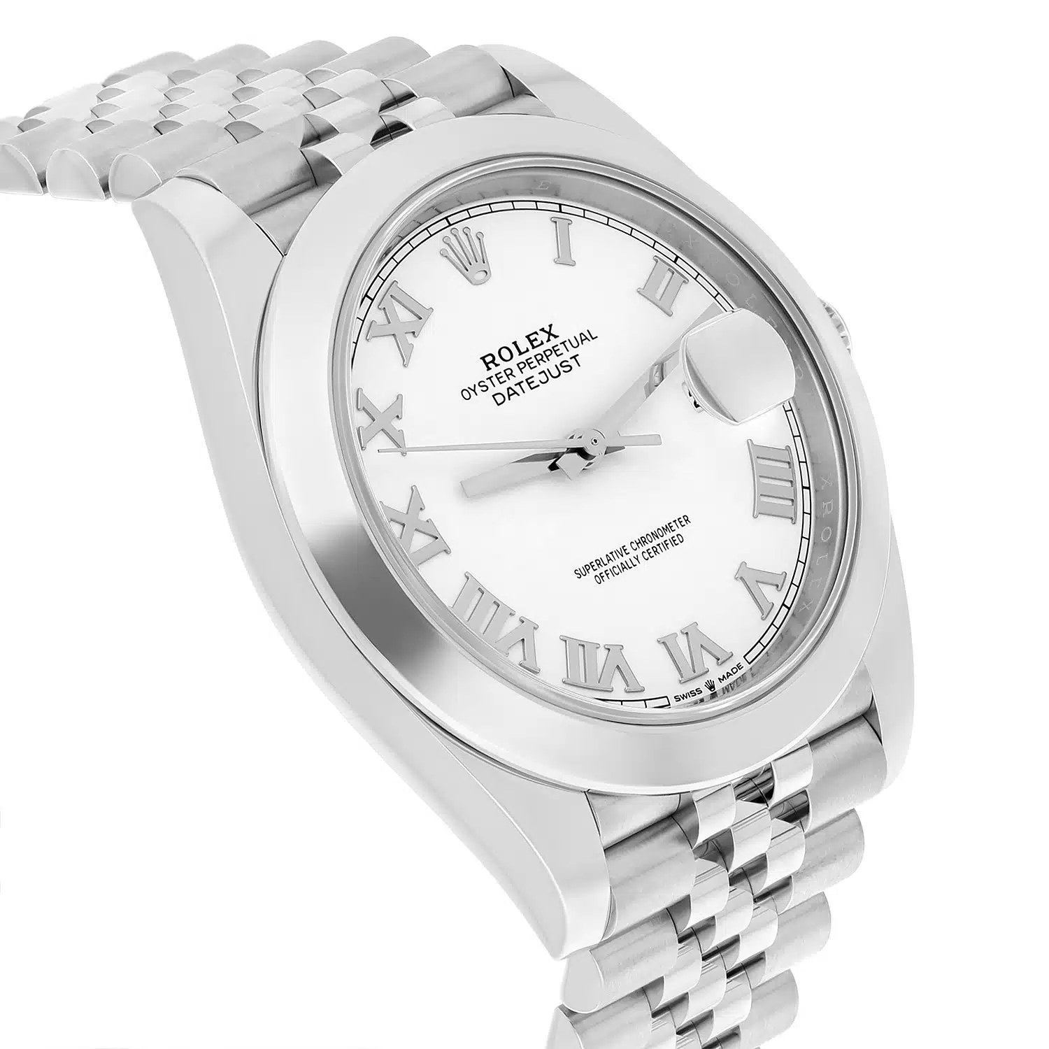 Rolex Datejust 126300-0016 41 Steel White Roman Dial Mens Jubilee Watch Complete – image 4