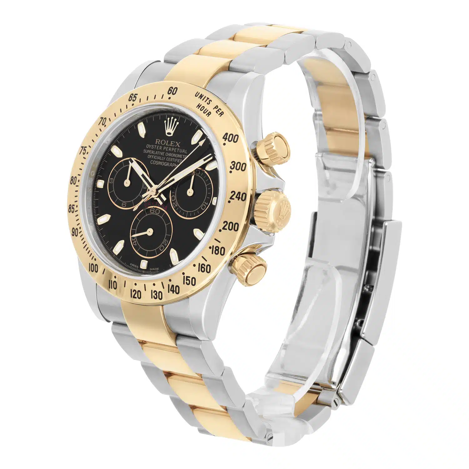 Rolex Daytona Stainless Steel Yellow Gold Black Dial Mens Watch 116523 – image 4