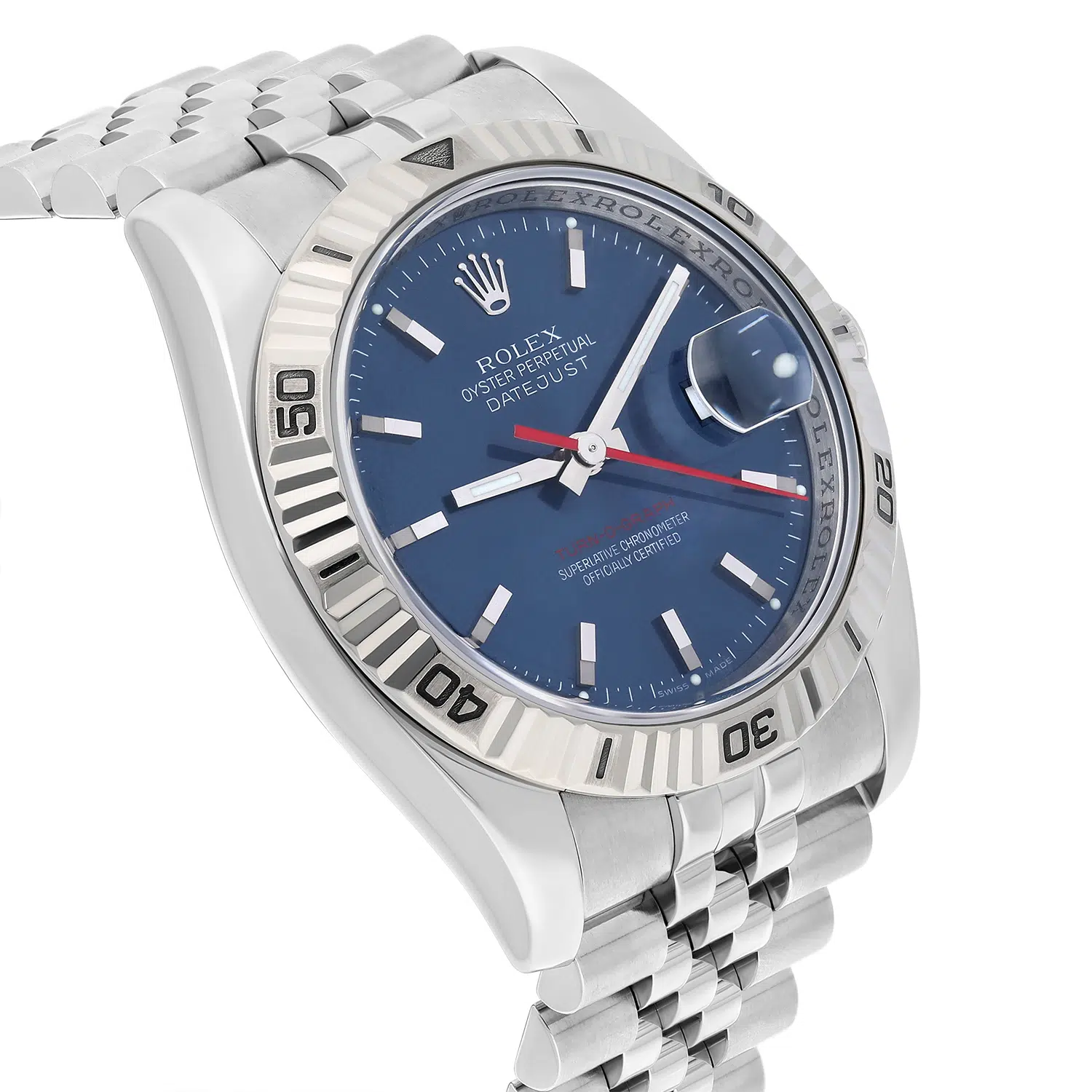 Rolex Datejust Turn-0-Graph 116264 36mm White Gold with Blue Dial Watch – image 4